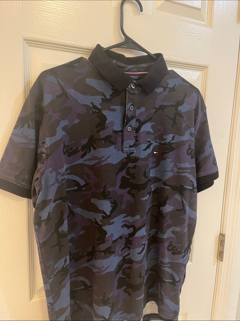 Tommy Hilfiger Navy, Black & Purple Camo Polo